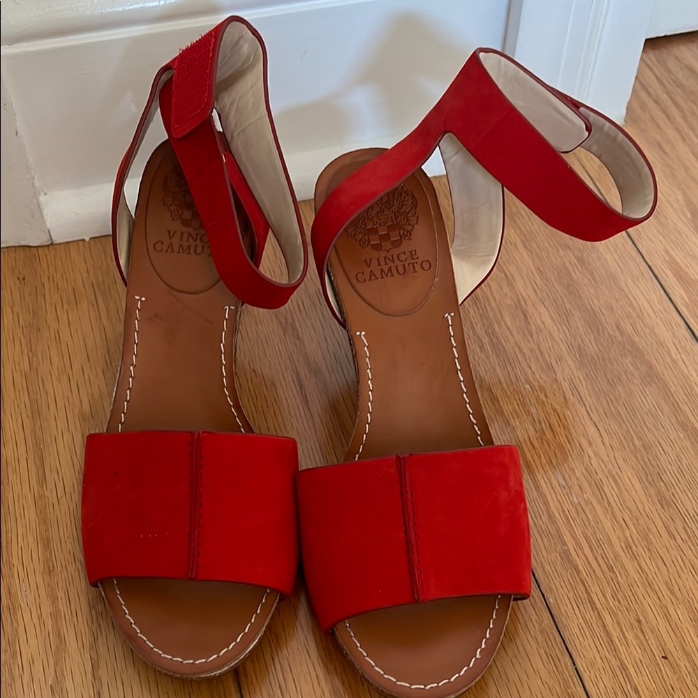 Vince Camuto Red Sandals with Ankle Strap